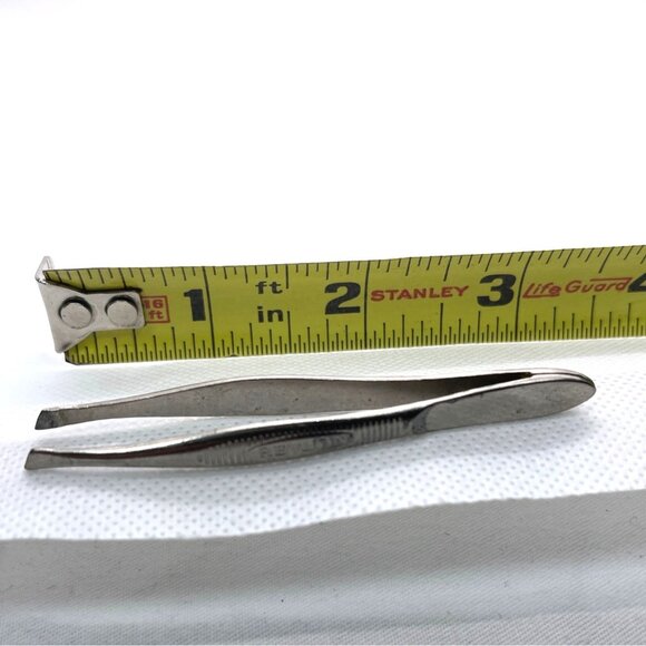 Revlon Stainless Steel Tweezers Classic Deluxe Makeup Metal 3" Slant Tip Vintage - Picture 7 of 9